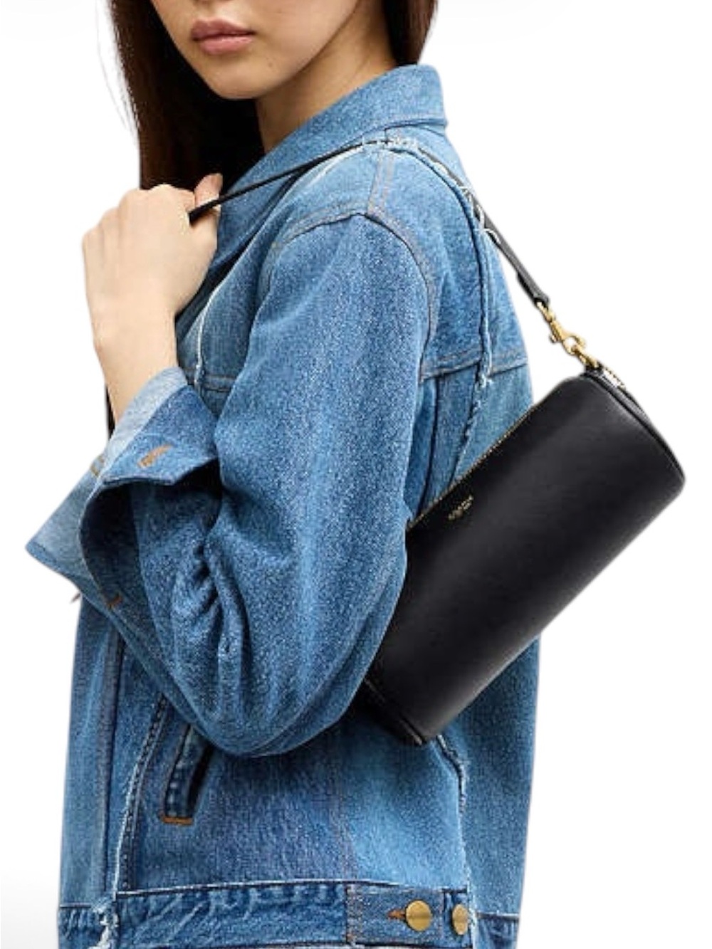 Coach Black Pebbled Leather Shoulder Bag with Gold Hardware - Picture 4 of 9